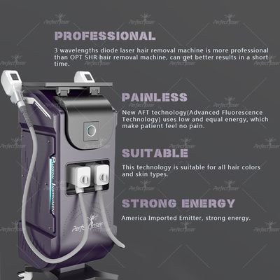 Vertical Triple Wavelength Diode Laser Hair Removal Painless Soprano Machine
