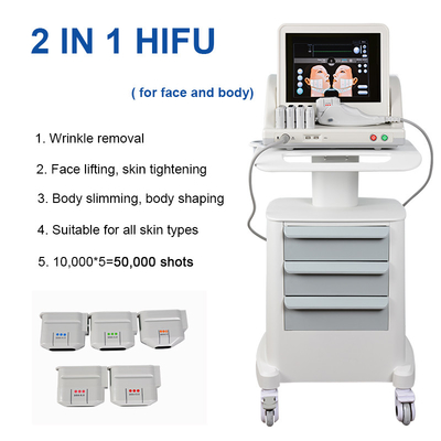 5 Heads 2 In 1 HIFU Beauty Machine Wrinkle Removal Face Lift For Face And Body